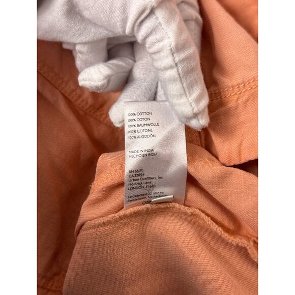 Anthropologie Shirt Jacket Large Womens Pilcro Utility Snap Front Peach Pink - Picture 8 of 8